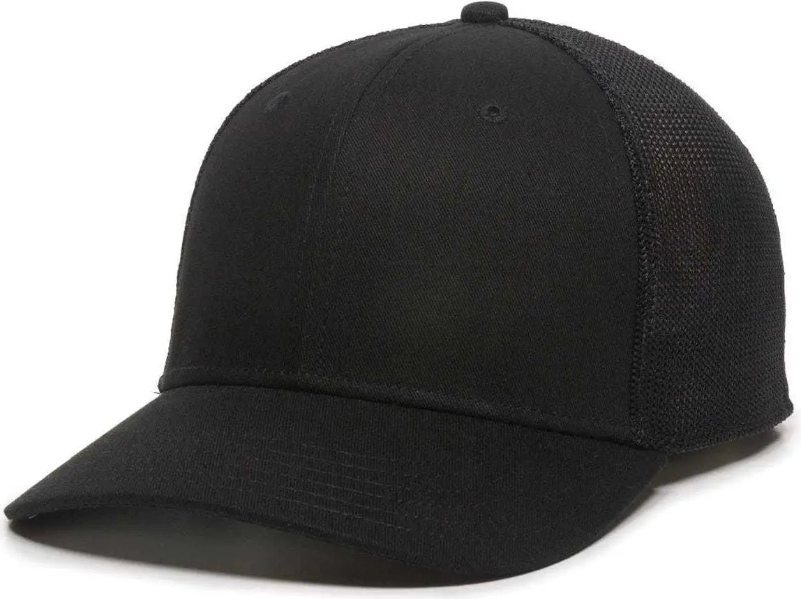 OC Sports RGR-360M Adjustable Mesh Back Cap - Black Black - Black / 6 7/8’’ - 7 1/2’’