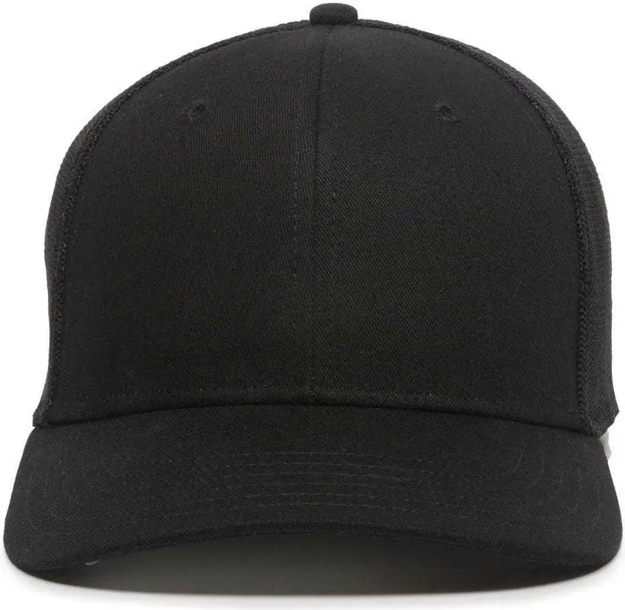 OC Sports RGR-360M Adjustable Mesh Back Cap - Black Black - Black / 6 7/8’’ - 7 1/2’’
