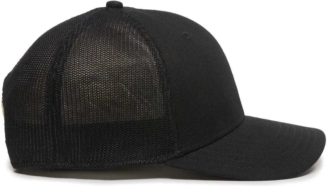 OC Sports RGR-360M Adjustable Mesh Back Cap - Black Black - Black / 6 7/8’’ - 7 1/2’’