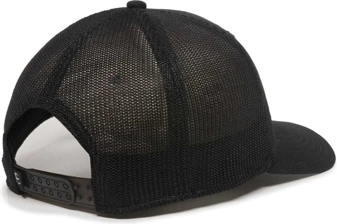 OC Sports RGR-360M Adjustable Mesh Back Cap - Black Black - Black / 6 7/8’’ - 7 1/2’’