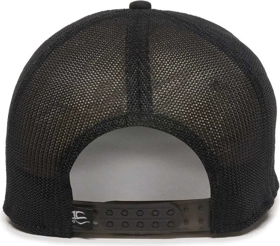 OC Sports RGR-360M Adjustable Mesh Back Cap - Black Black - Black / 6 7/8’’ - 7 1/2’’
