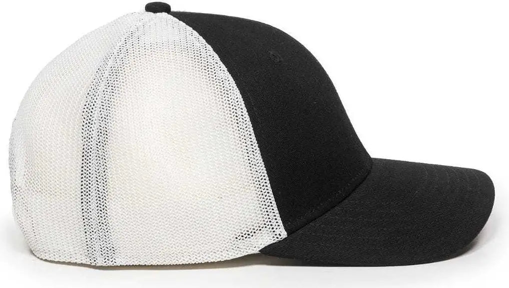 OC Sports RGR-360M Adjustable Mesh Back Cap - Black White - Black White / 6 7/8’’ - 7 1/2’’