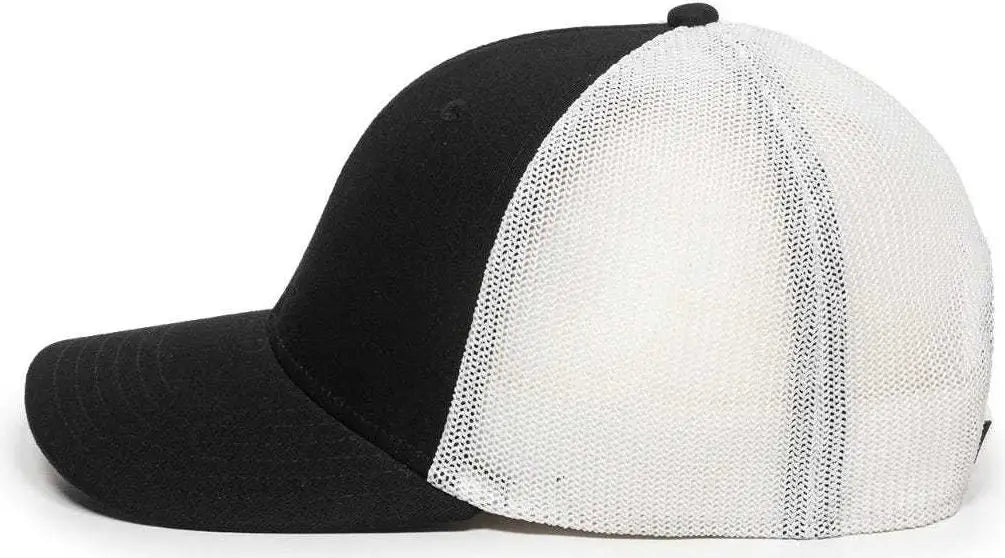 OC Sports RGR-360M Adjustable Mesh Back Cap - Black White - Black White / 6 7/8’’ - 7 1/2’’