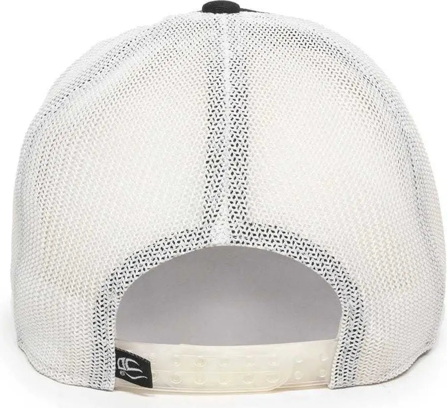 OC Sports RGR-360M Adjustable Mesh Back Cap - Black White - Black White / 6 7/8’’ - 7 1/2’’