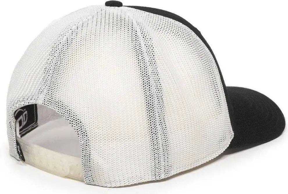 OC Sports RGR-360M Adjustable Mesh Back Cap - Black White - Black White / 6 7/8’’ - 7 1/2’’