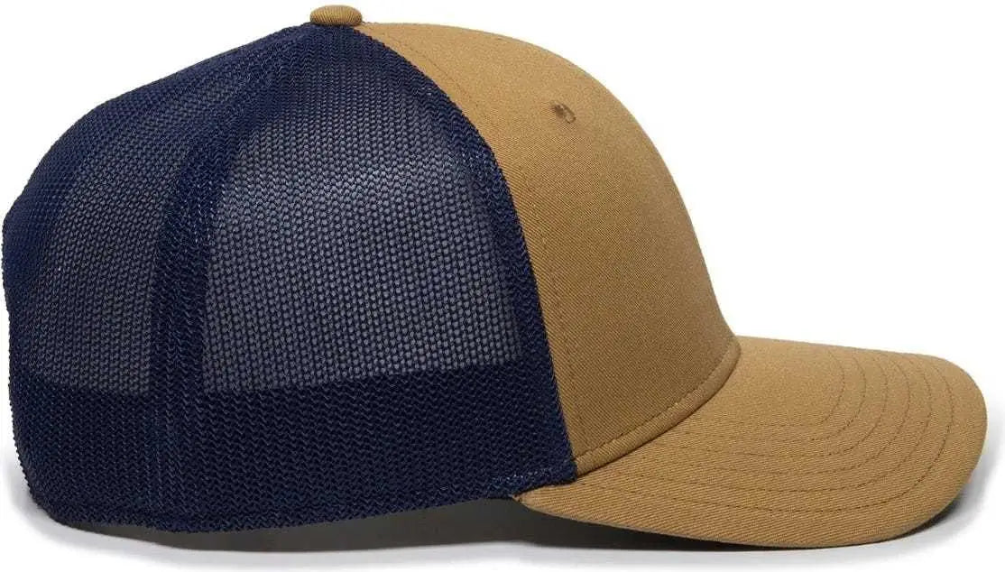 OC Sports RGR-360M Adjustable Mesh Back Cap - Camel Navy - Tan Navy / 6 7/8’’ - 7 1/2’’