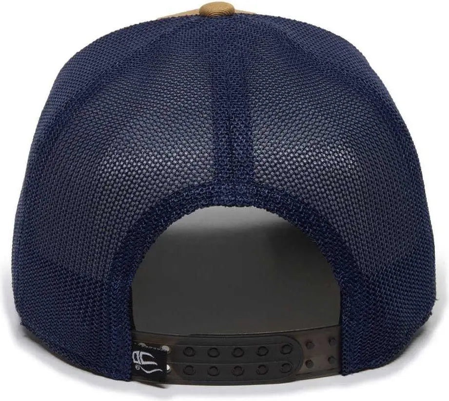 OC Sports RGR-360M Adjustable Mesh Back Cap - Camel Navy - Tan Navy / 6 7/8’’ - 7 1/2’’