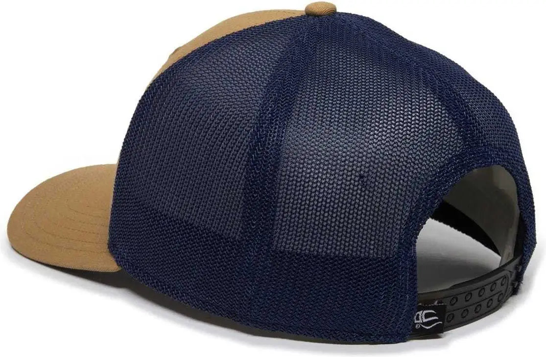 OC Sports RGR-360M Adjustable Mesh Back Cap - Camel Navy - Tan Navy / 6 7/8’’ - 7 1/2’’