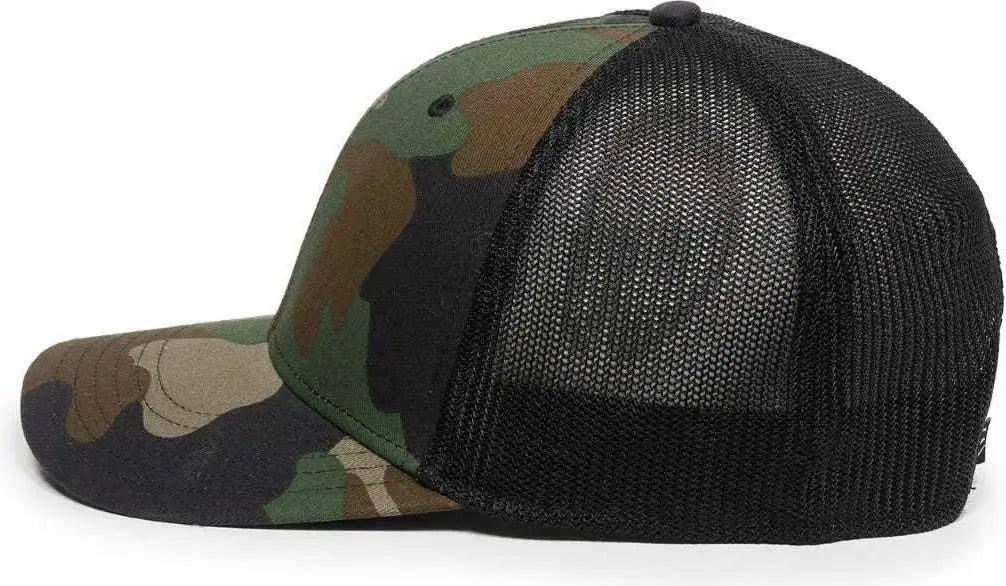 OC Sports RGR-360M Adjustable Mesh Back Cap - Generic Camo Black - Green Black / 6 7/8’’ - 7 1/2’’