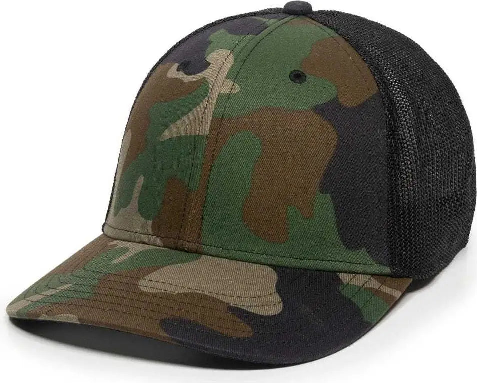 OC Sports RGR-360M Adjustable Mesh Back Cap - Generic Camo Black - Green Black / 6 7/8’’ - 7 1/2’’
