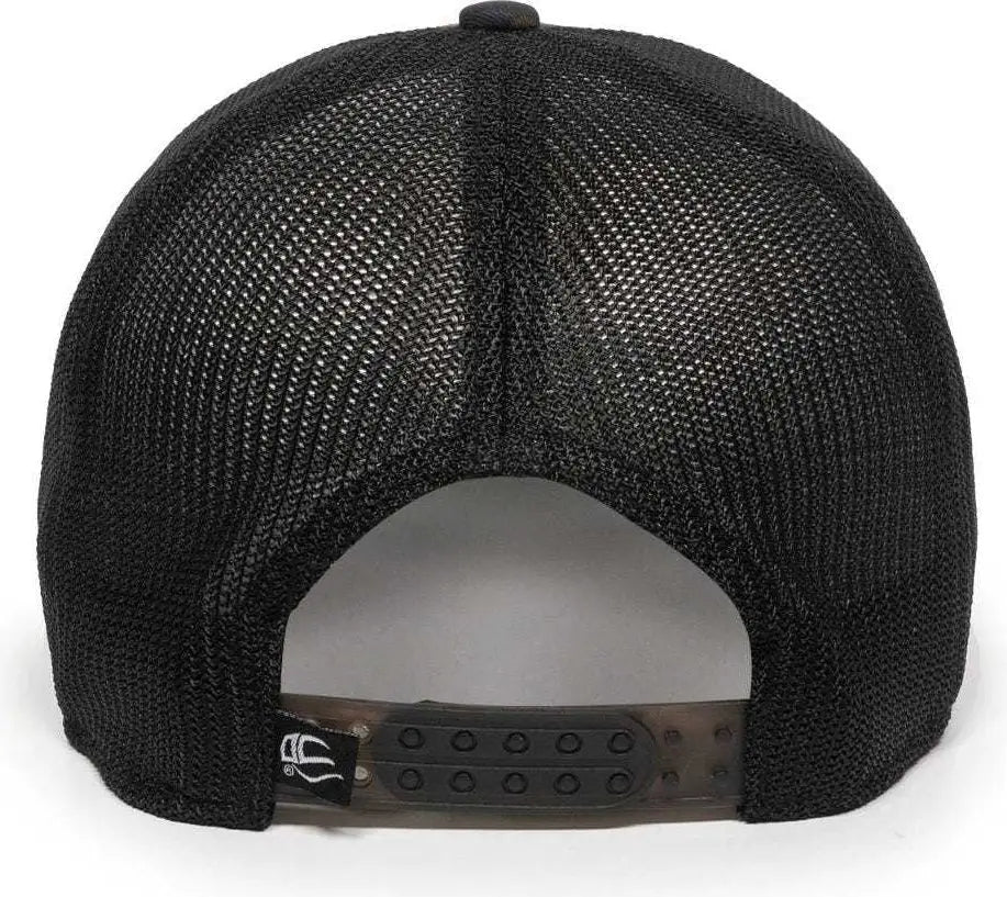 OC Sports RGR-360M Adjustable Mesh Back Cap - Generic Camo Black - Green Black / 6 7/8’’ - 7 1/2’’