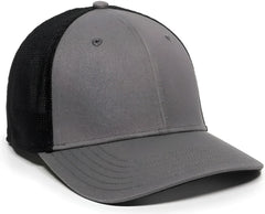 OC Sports RGR-360M Adjustable Mesh Back Cap - Grey Black - Gray Black / 6 7/8’’ - 7 1/2’’