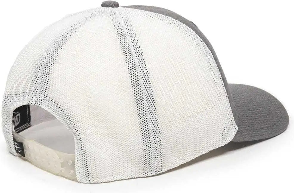OC Sports RGR-360M Adjustable Mesh Back Cap - Grey White - Gray White / 6 7/8’’ - 7 1/2’’