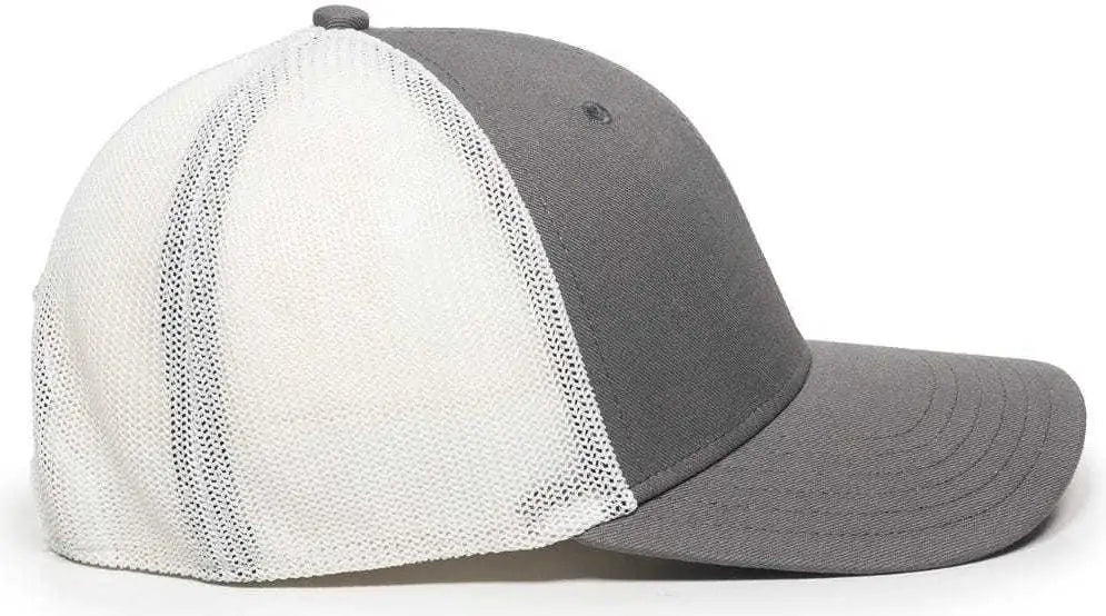 OC Sports RGR-360M Adjustable Mesh Back Cap - Grey White - Gray White / 6 7/8’’ - 7 1/2’’