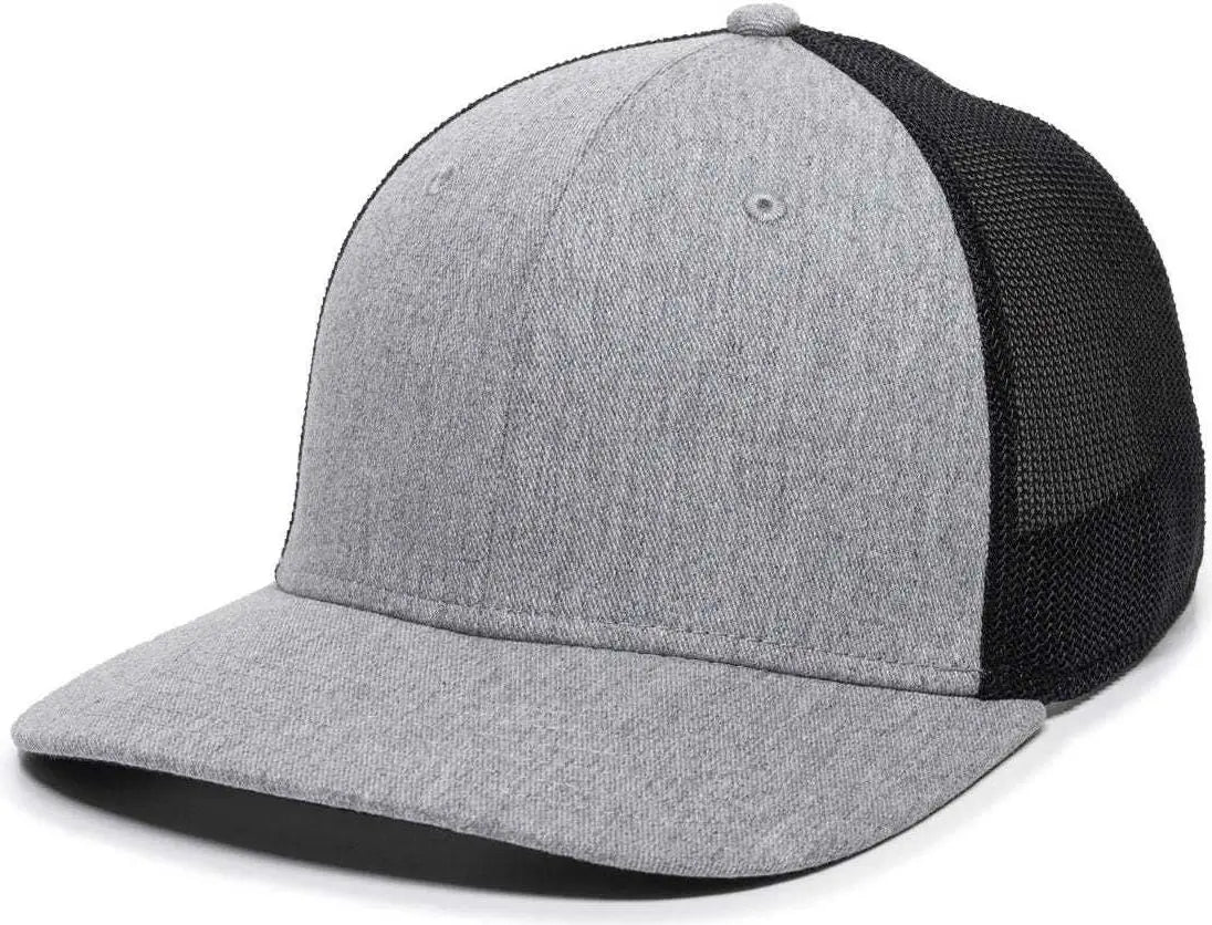 OC Sports RGR-360M Adjustable Mesh Back Cap - Heathered Gray Black - Gray Black / 6 7/8’’ - 7 1/2’’