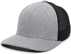 OC Sports RGR-360M Adjustable Mesh Back Cap - Heathered Gray Black - Gray Black / 6 7/8’’ - 7 1/2’’