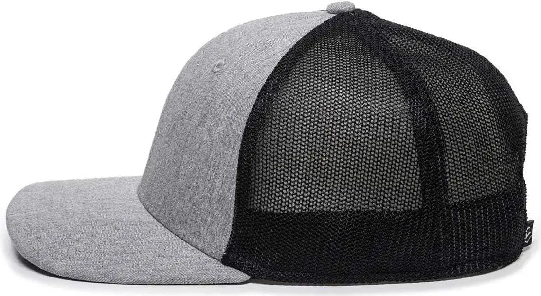 OC Sports RGR-360M Adjustable Mesh Back Cap - Heathered Gray Black - Gray Black / 6 7/8’’ - 7 1/2’’
