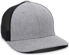 OC Sports RGR-360M Adjustable Mesh Back Cap - Heathered Gray Black - Gray Black / 6 7/8’’ - 7 1/2’’