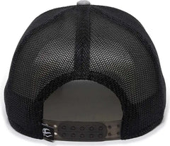 OC Sports RGR-360M Adjustable Mesh Back Cap - Heathered Gray Black - Gray Black / 6 7/8’’ - 7 1/2’’