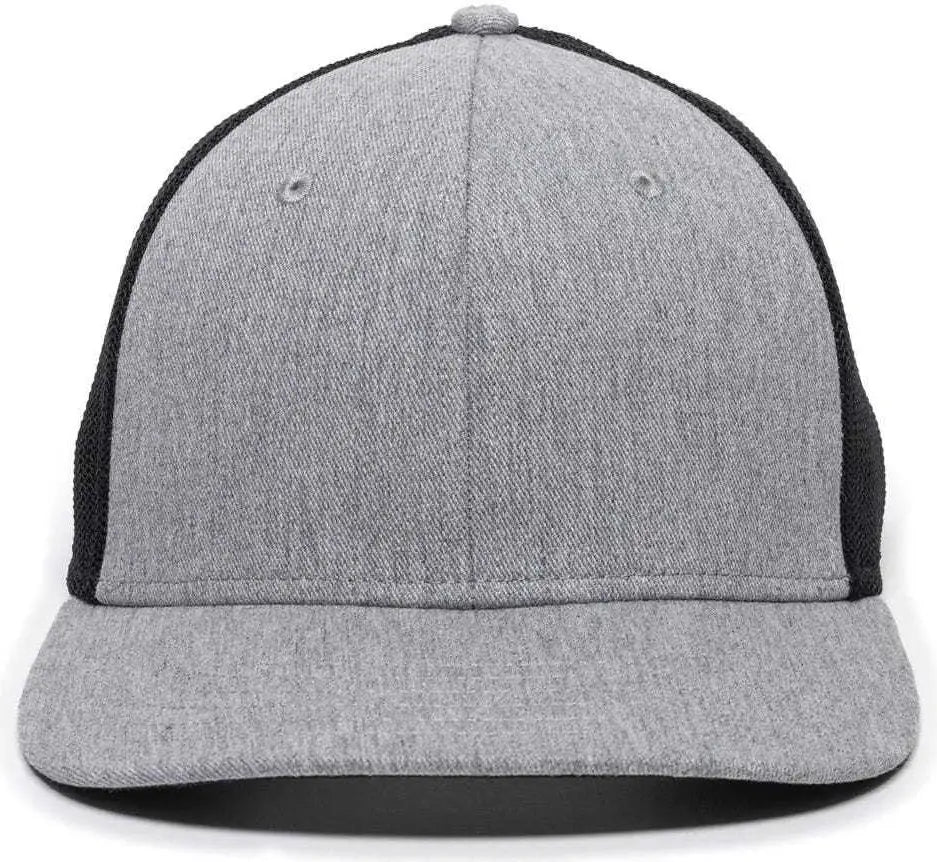OC Sports RGR-360M Adjustable Mesh Back Cap - Heathered Gray Black - Gray Black / 6 7/8’’ - 7 1/2’’