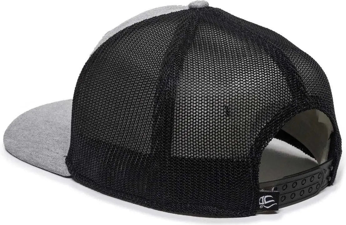 OC Sports RGR-360M Adjustable Mesh Back Cap - Heathered Gray Black - Gray Black / 6 7/8’’ - 7 1/2’’