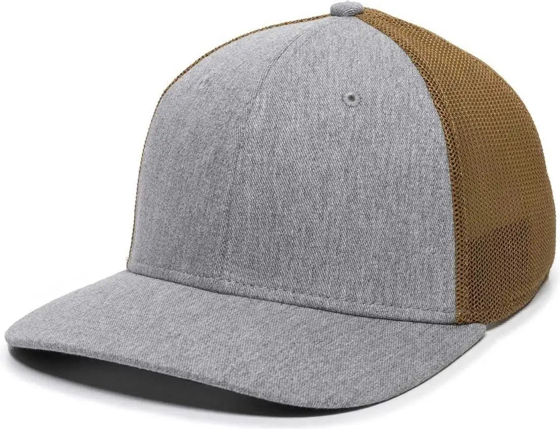 OC Sports RGR-360M Adjustable Mesh Back Cap - Heathered Gray Copper - Gray Orange / 6 7/8’’ - 7 1/2’’