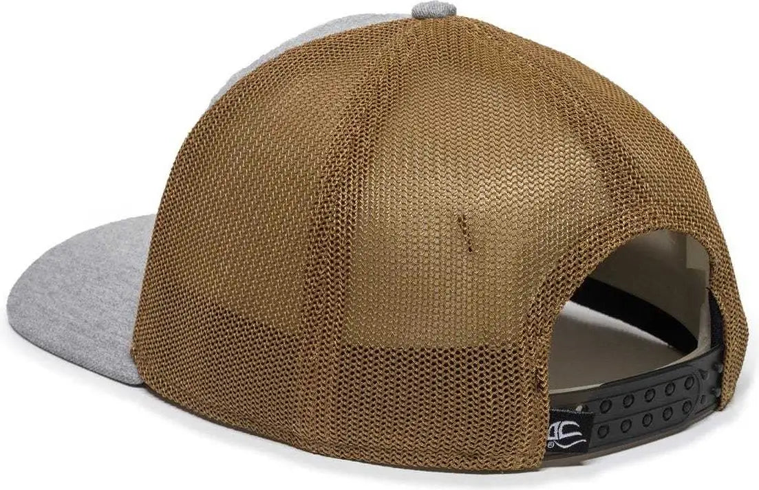 OC Sports RGR-360M Adjustable Mesh Back Cap - Heathered Gray Copper - Gray Orange / 6 7/8’’ - 7 1/2’’