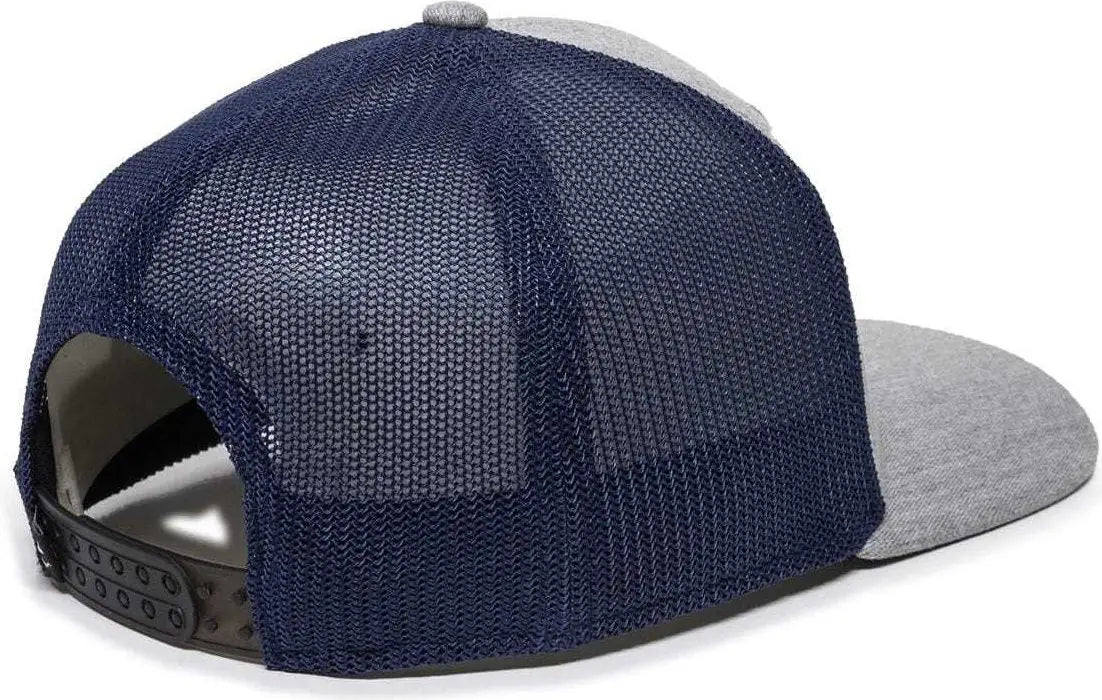 OC Sports RGR-360M Adjustable Mesh Back Cap - Heathered Gray Navy - Gray Navy / 6 7/8’’ - 7 1/2’’