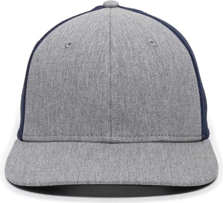 OC Sports RGR-360M Adjustable Mesh Back Cap - Heathered Gray Navy - Gray Navy / 6 7/8’’ - 7 1/2’’