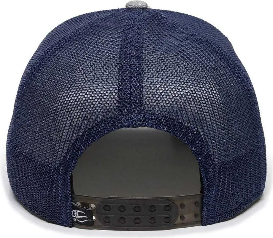 OC Sports RGR-360M Adjustable Mesh Back Cap - Heathered Gray Navy - Gray Navy / 6 7/8’’ - 7 1/2’’