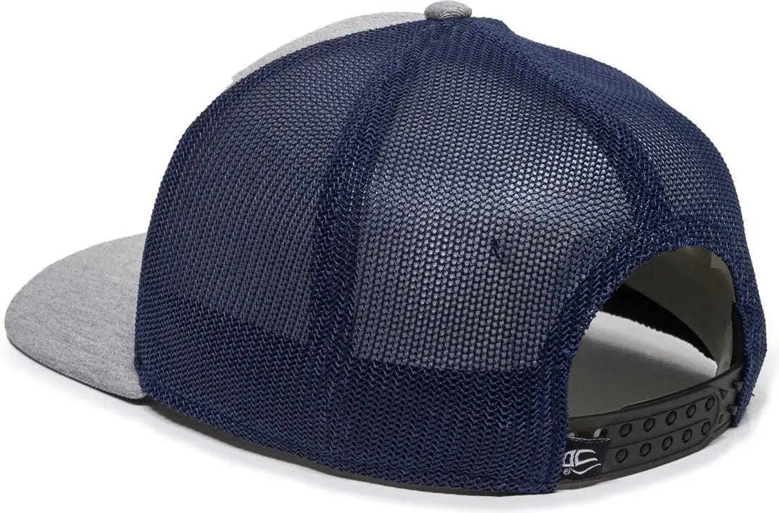 OC Sports RGR-360M Adjustable Mesh Back Cap - Heathered Gray Navy - Gray Navy / 6 7/8’’ - 7 1/2’’