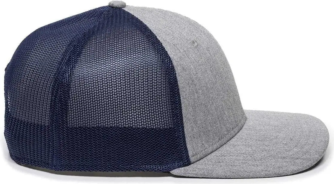 OC Sports RGR-360M Adjustable Mesh Back Cap - Heathered Gray Navy - Gray Navy / 6 7/8’’ - 7 1/2’’