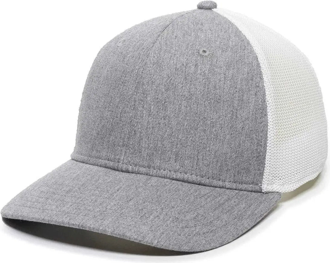 OC Sports RGR-360M Adjustable Mesh Back Cap - Heathered Gray White - Gray White / 6 7/8’’ - 7 1/2’’