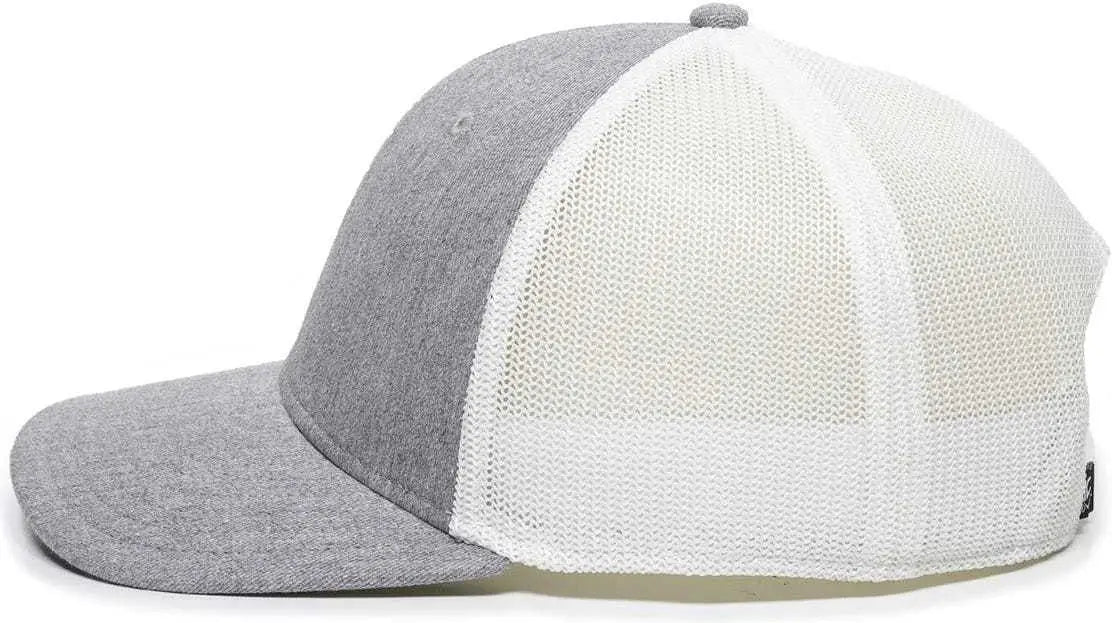 OC Sports RGR-360M Adjustable Mesh Back Cap - Heathered Gray White - Gray White / 6 7/8’’ - 7 1/2’’