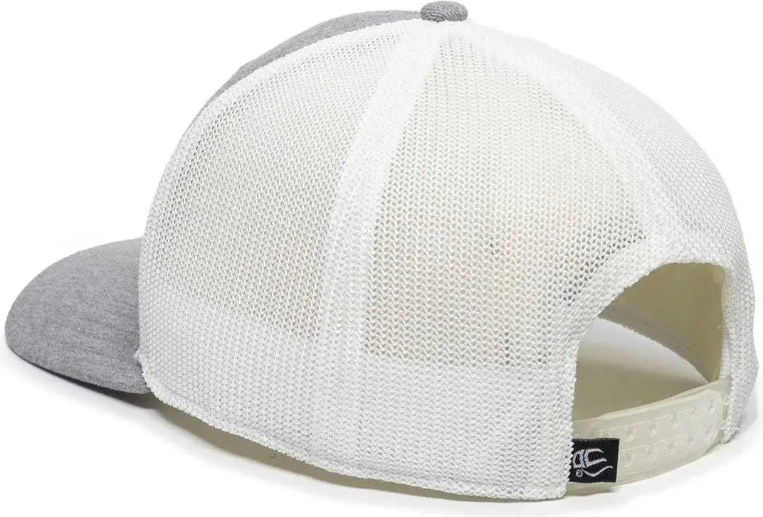 OC Sports RGR-360M Adjustable Mesh Back Cap - Heathered Gray White - Gray White / 6 7/8’’ - 7 1/2’’