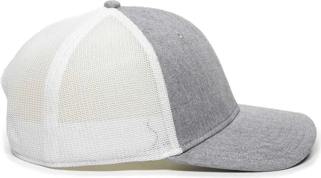 OC Sports RGR-360M Adjustable Mesh Back Cap - Heathered Gray White - Gray White / 6 7/8’’ - 7 1/2’’