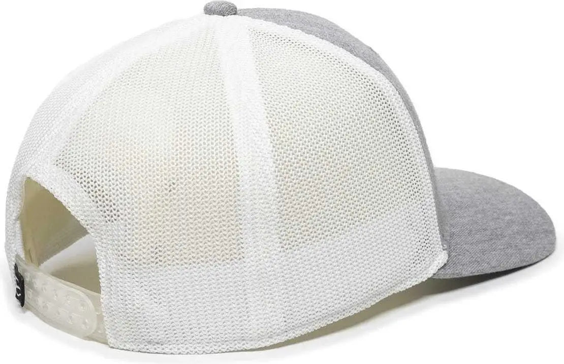 OC Sports RGR-360M Adjustable Mesh Back Cap - Heathered Gray White - Gray White / 6 7/8’’ - 7 1/2’’