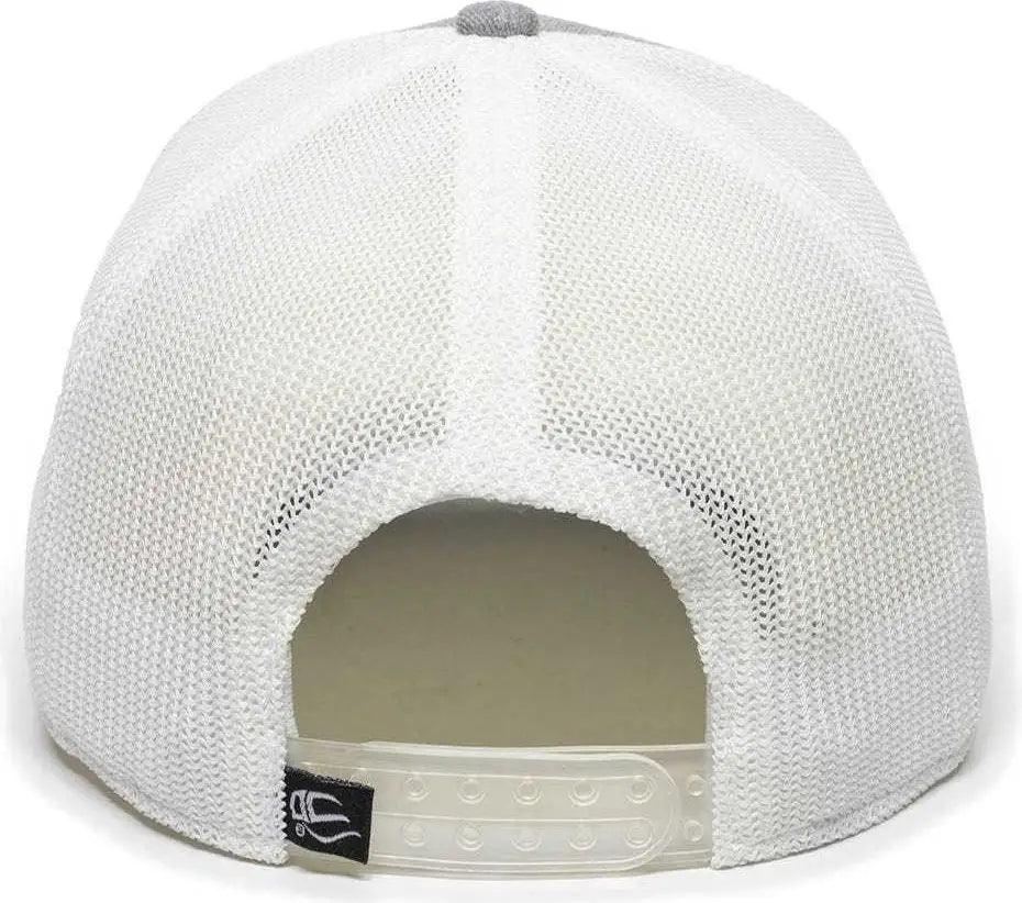 OC Sports RGR-360M Adjustable Mesh Back Cap - Heathered Gray White - Gray White / 6 7/8’’ - 7 1/2’’