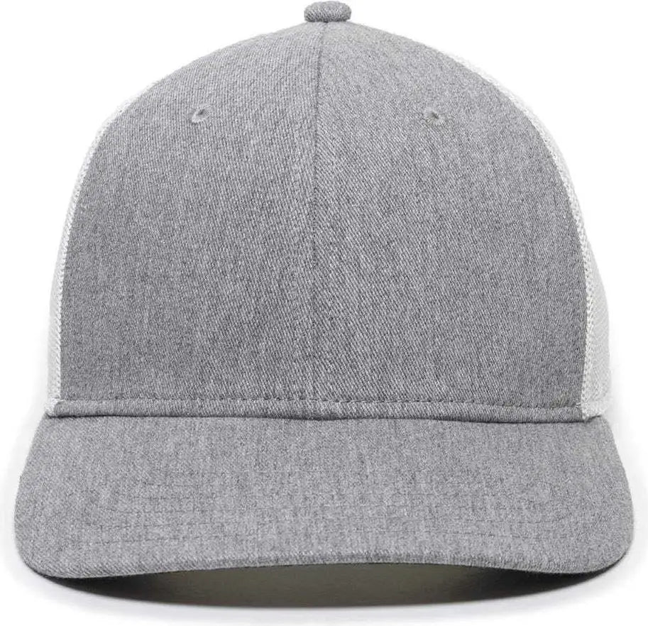 OC Sports RGR-360M Adjustable Mesh Back Cap - Heathered Gray White - Gray White / 6 7/8’’ - 7 1/2’’