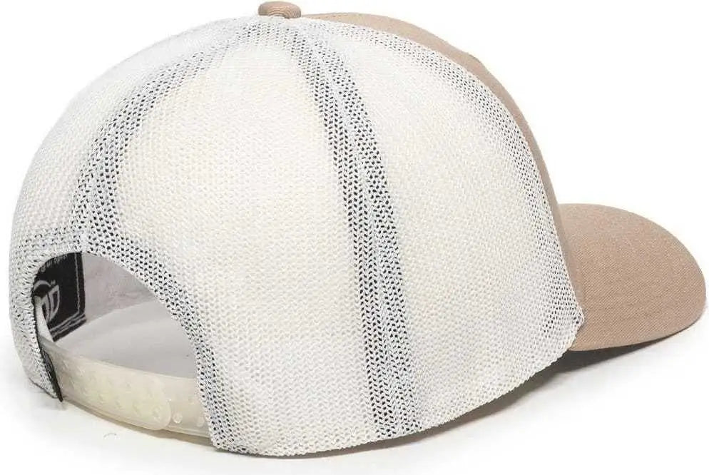 OC Sports RGR-360M Adjustable Mesh Back Cap - Khaki White - Khaki White / 6 7/8’’ - 7 1/2’’