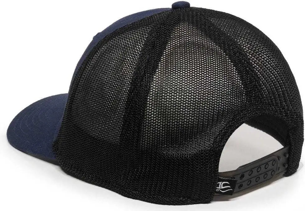 OC Sports RGR-360M Adjustable Mesh Back Cap - Navy Black - Navy Black / 6 7/8’’ - 7 1/2’’
