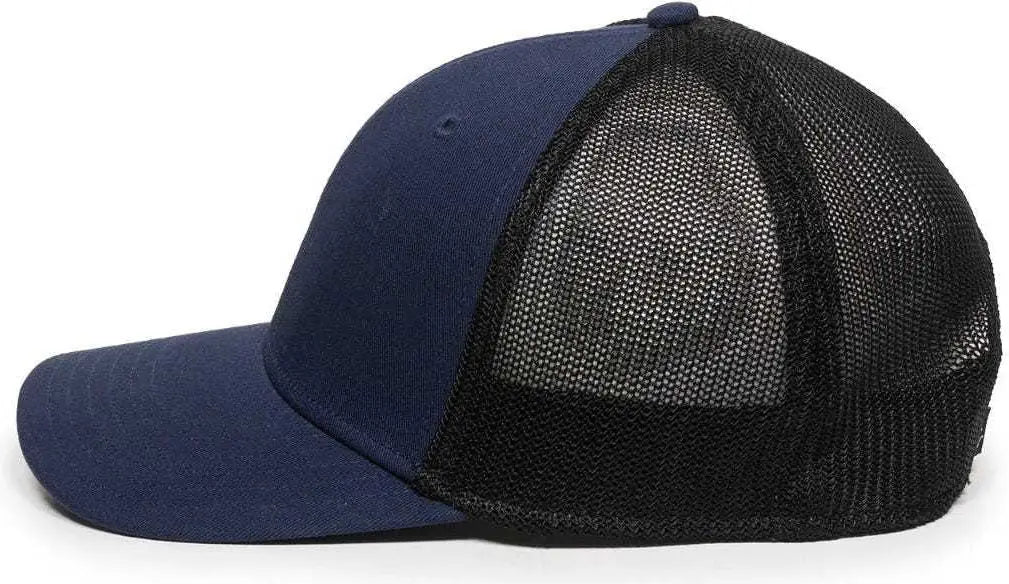 OC Sports RGR-360M Adjustable Mesh Back Cap - Navy Black - Navy Black / 6 7/8’’ - 7 1/2’’