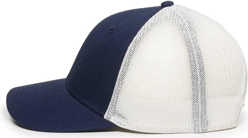 OC Sports RGR-360M Adjustable Mesh Back Cap - Navy White - Navy White / 6 7/8’’ - 7 1/2’’
