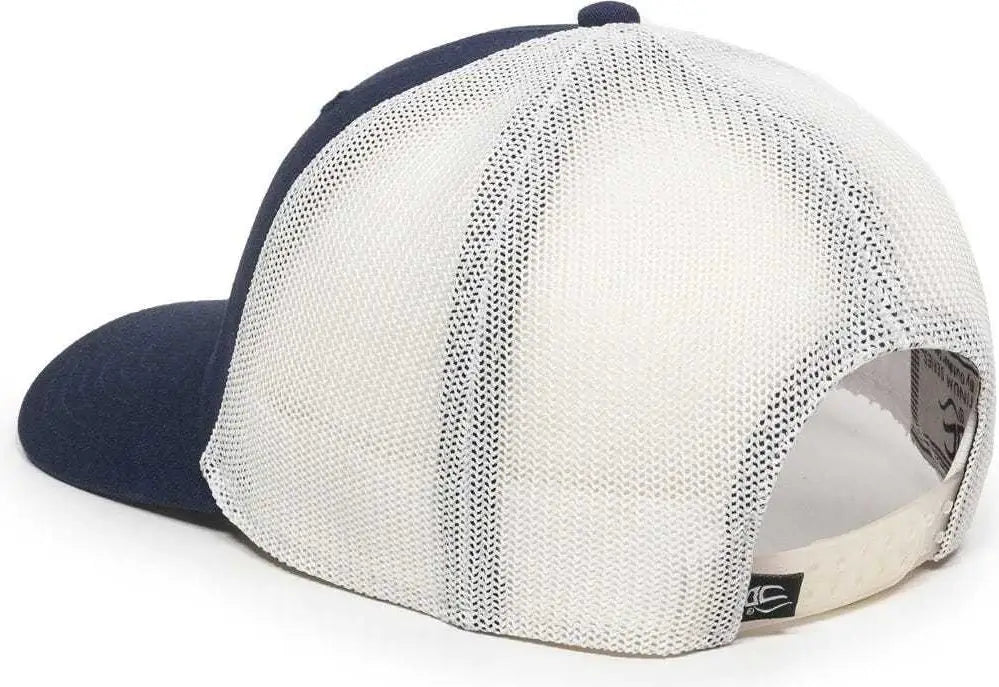 OC Sports RGR-360M Adjustable Mesh Back Cap - Navy White - Navy White / 6 7/8’’ - 7 1/2’’