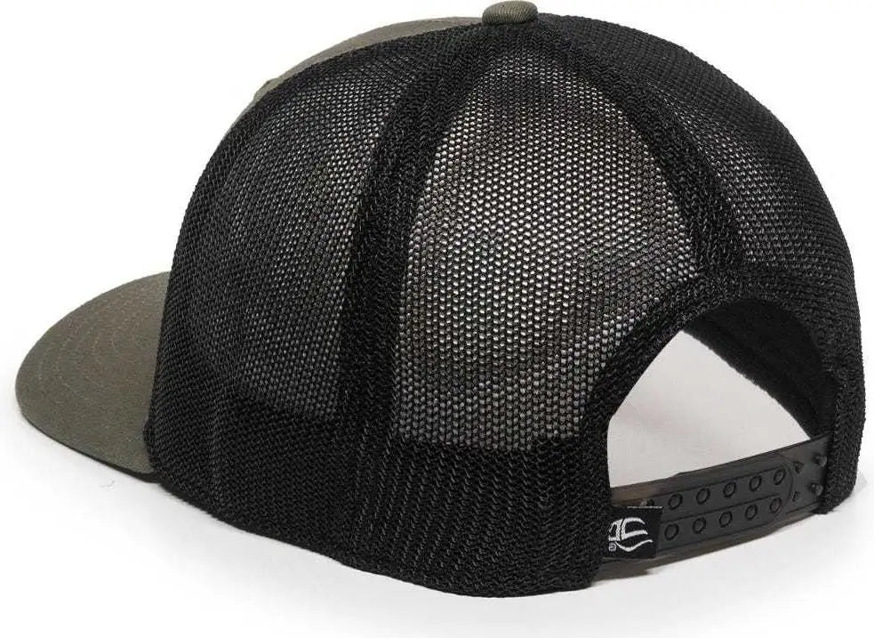 OC Sports RGR-360M Adjustable Mesh Back Cap - Olive Black - Olive Black / 6 7/8’’ - 7 1/2’’