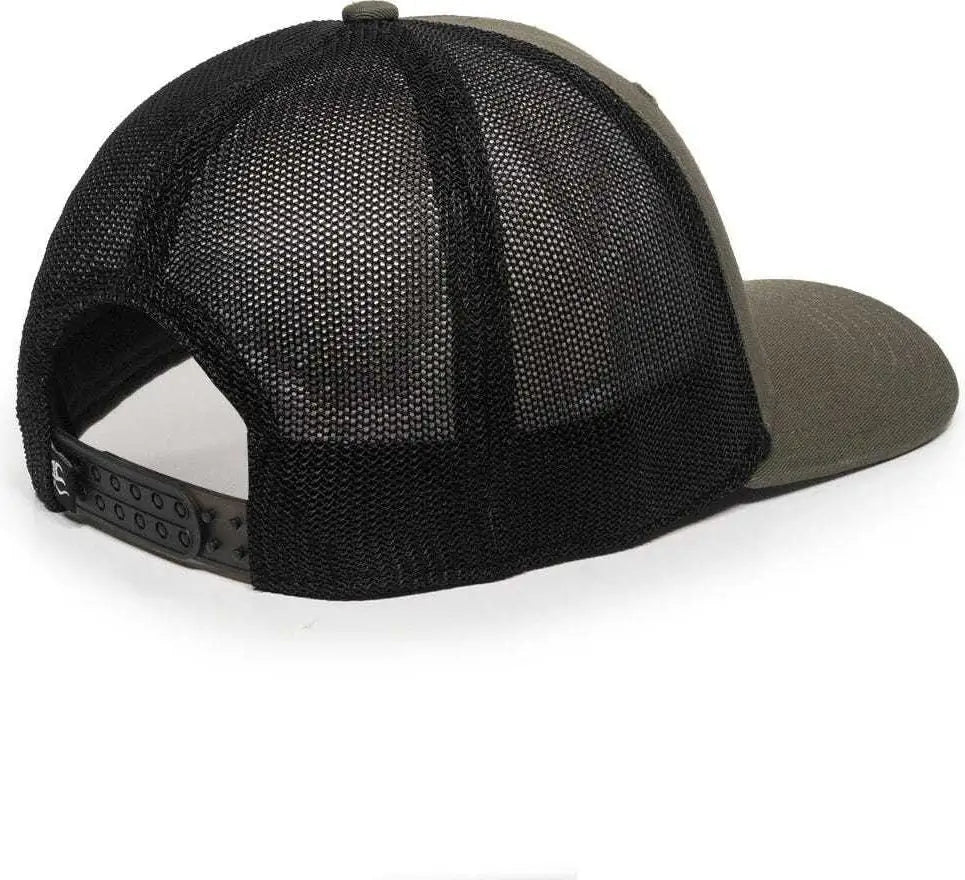 OC Sports RGR-360M Adjustable Mesh Back Cap - Olive Black - Olive Black / 6 7/8’’ - 7 1/2’’