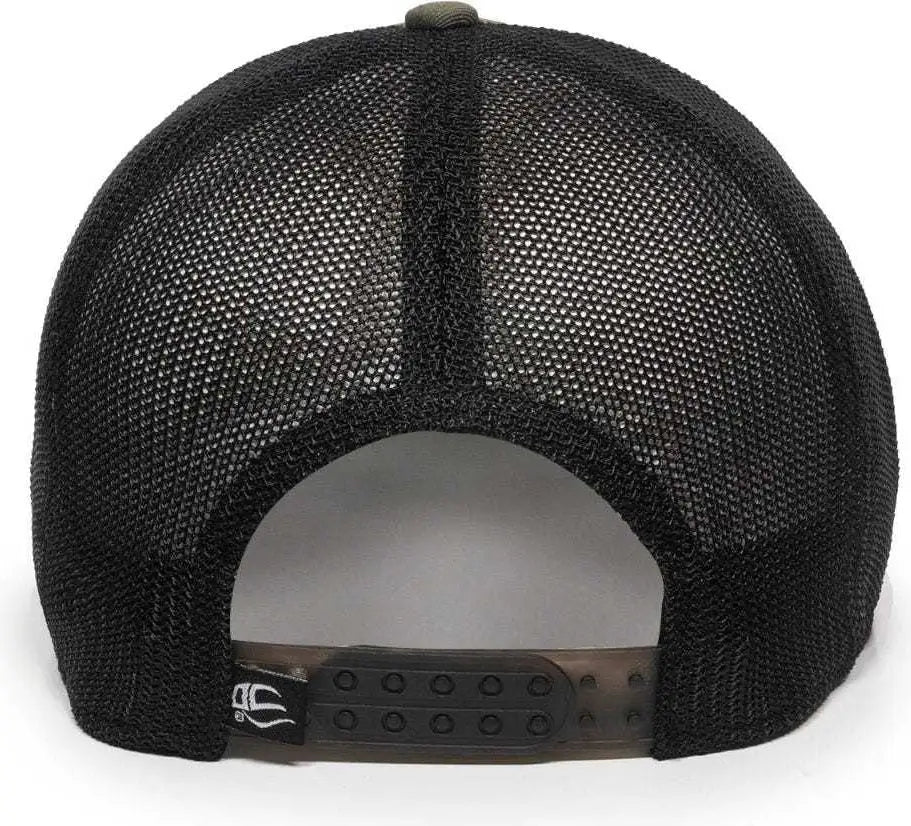 OC Sports RGR-360M Adjustable Mesh Back Cap - Olive Black - Olive Black / 6 7/8’’ - 7 1/2’’