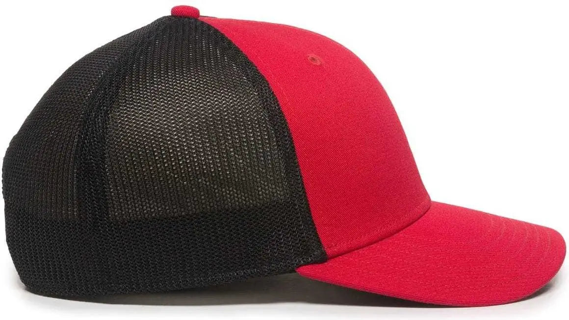 OC Sports RGR-360M Adjustable Mesh Back Cap - Red Black - Red Black / 6 7/8’’ - 7 1/2’’