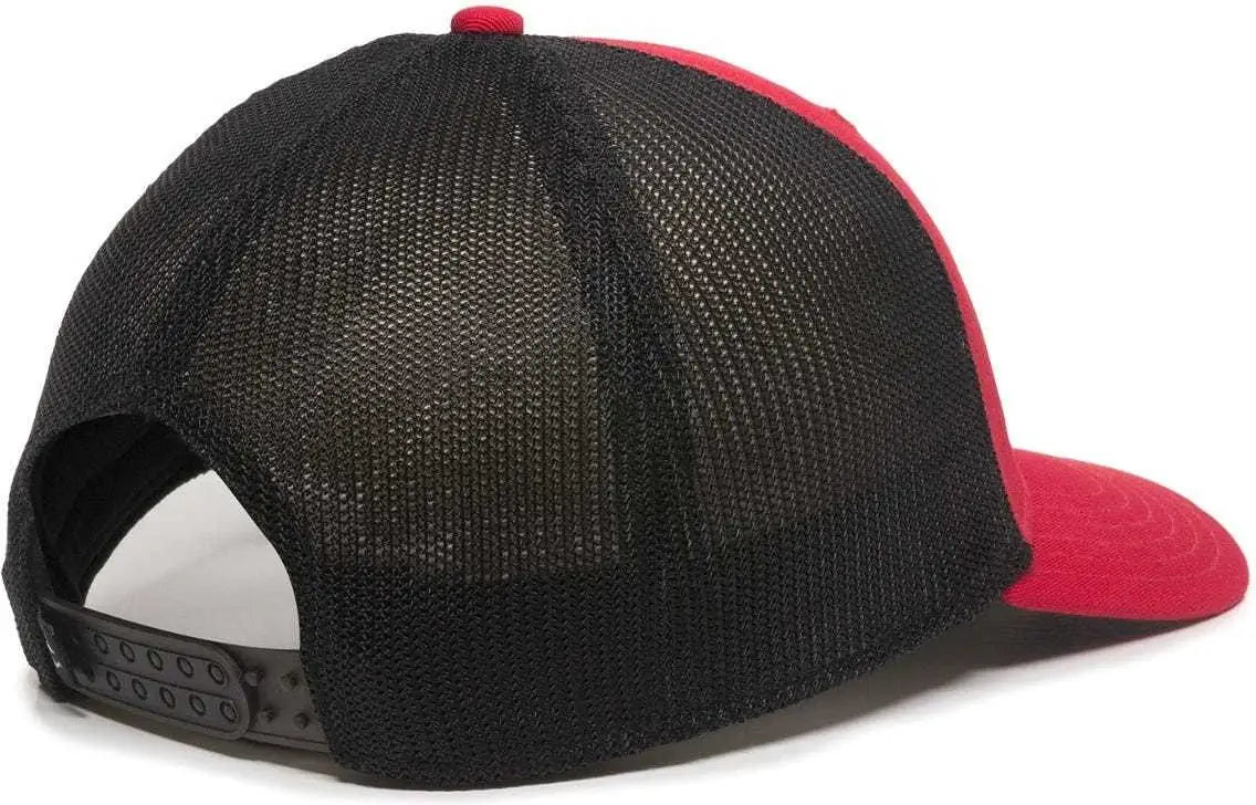 OC Sports RGR-360M Adjustable Mesh Back Cap - Red Black - Red Black / 6 7/8’’ - 7 1/2’’