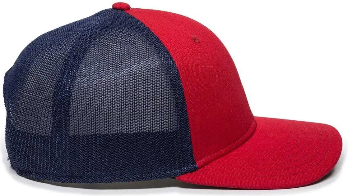 OC Sports RGR-360M Adjustable Mesh Back Cap - Red Navy - Red Navy / 6 7/8’’ - 7 1/2’’